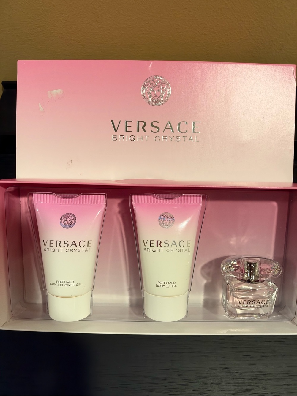 Versace Bright Crystal Bath & Body Trio - Pink & White